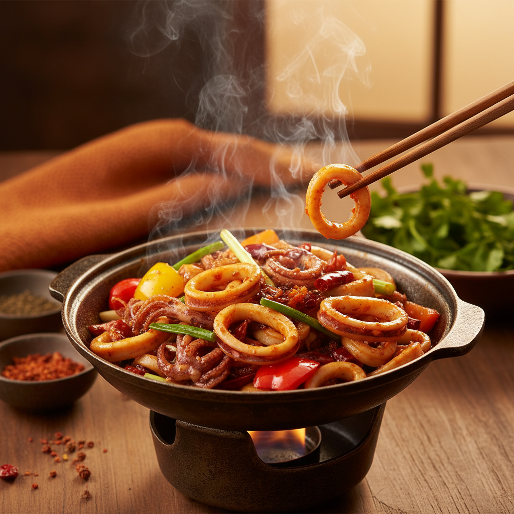 学会3个处理技巧,干锅鱿鱼的做法不腥不硬,分享地道鱿鱼的做法 - 美食菜谱封面图