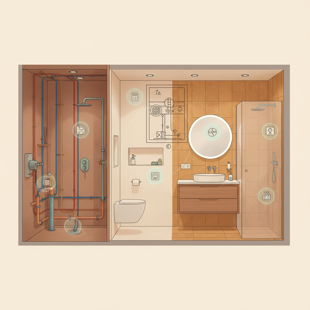 家装避坑：看懂家庭卫生间装修图与线路图的5个细节 - 家居装修封面图