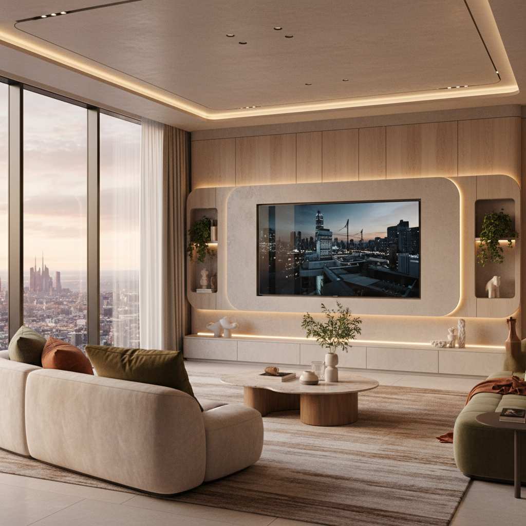 2026客厅怎么装?看电视墙装修效果图大全2026图片高清,高级感拉满