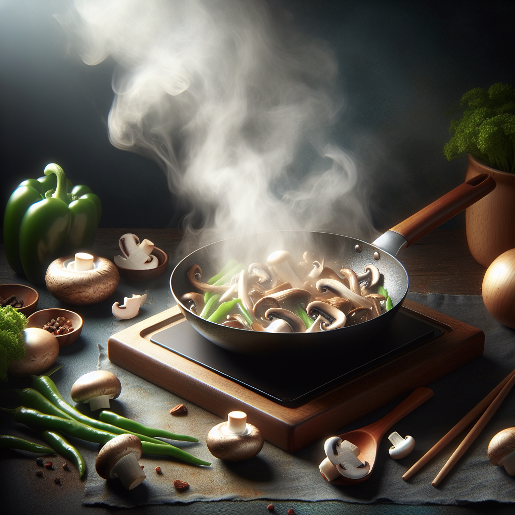 菌菇小炒调味前炒散水汽